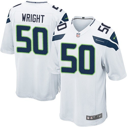 Men's Game K.J. Wright Nike Jersey White Road - #50 NFL Seattle Seahawks